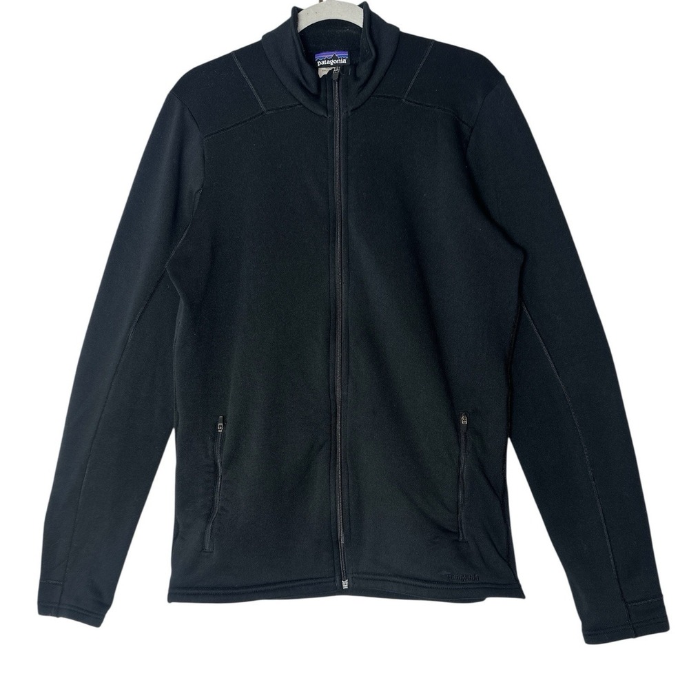 Patagonia Jacket Mens Medium Black Full Zip Pockets Outdoor Atheisure